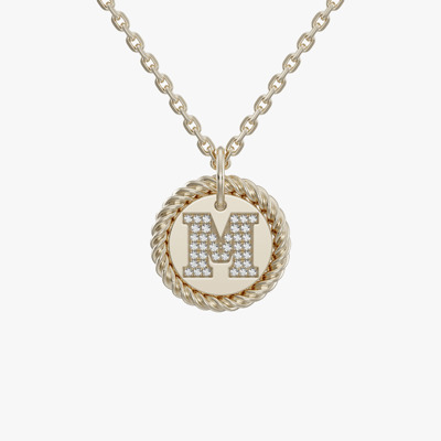 Alphabet M Diamond Pendant
